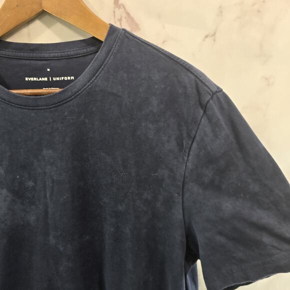 Everlane T Shirt Mens Medium Blue Short Sleeve Neck Organic Cotton Tee Premium - Picture 10 of 10